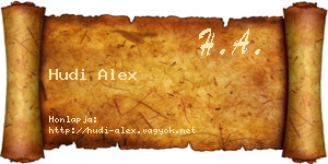 Hudi Alex névjegykártya